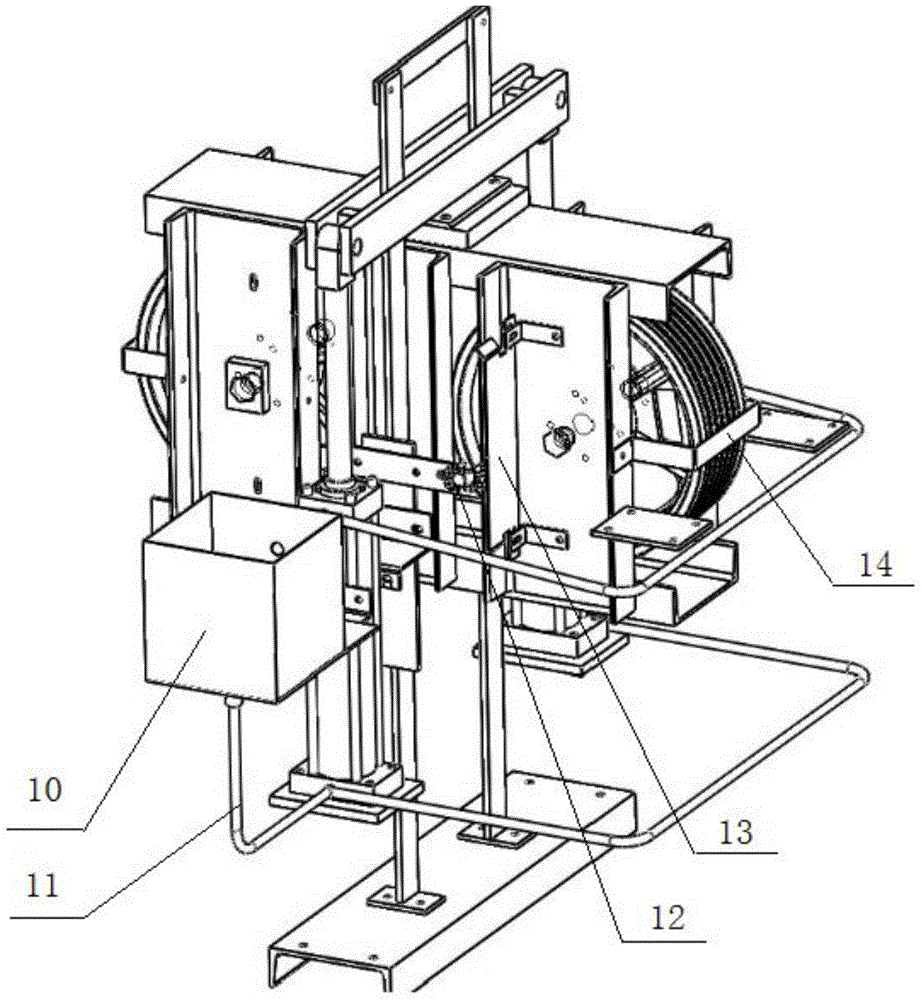 Double-tensioning-wheel tensioning device for compensating rope