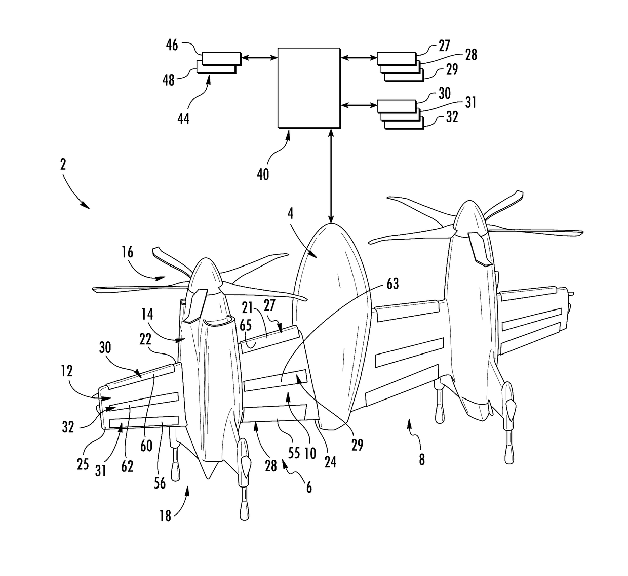 Rotor blown wing aircraft including a rotor blown wing having at least one selectively controllable control surface and a method of controlling a rotor blown wing aircraft