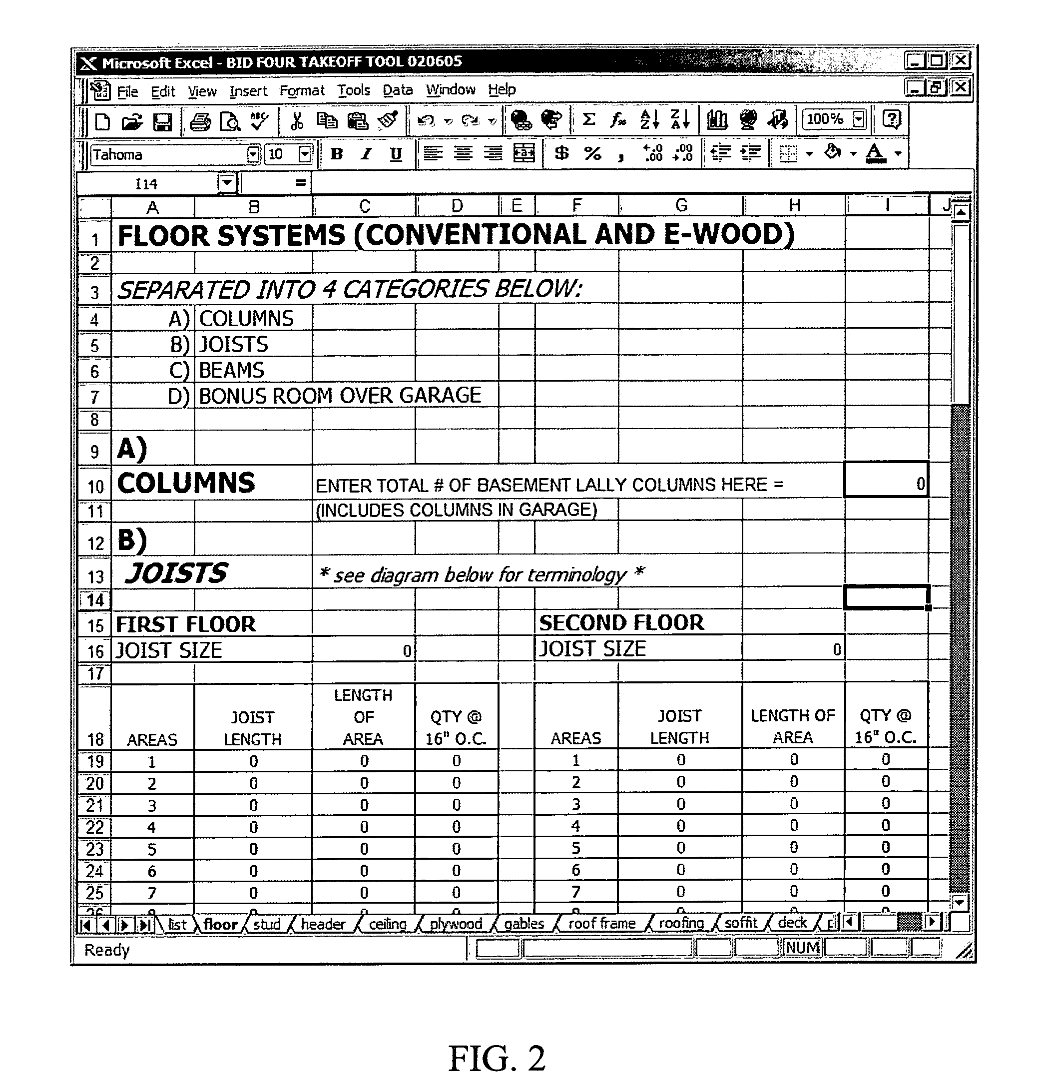 Method and a program for estimating building material quantities