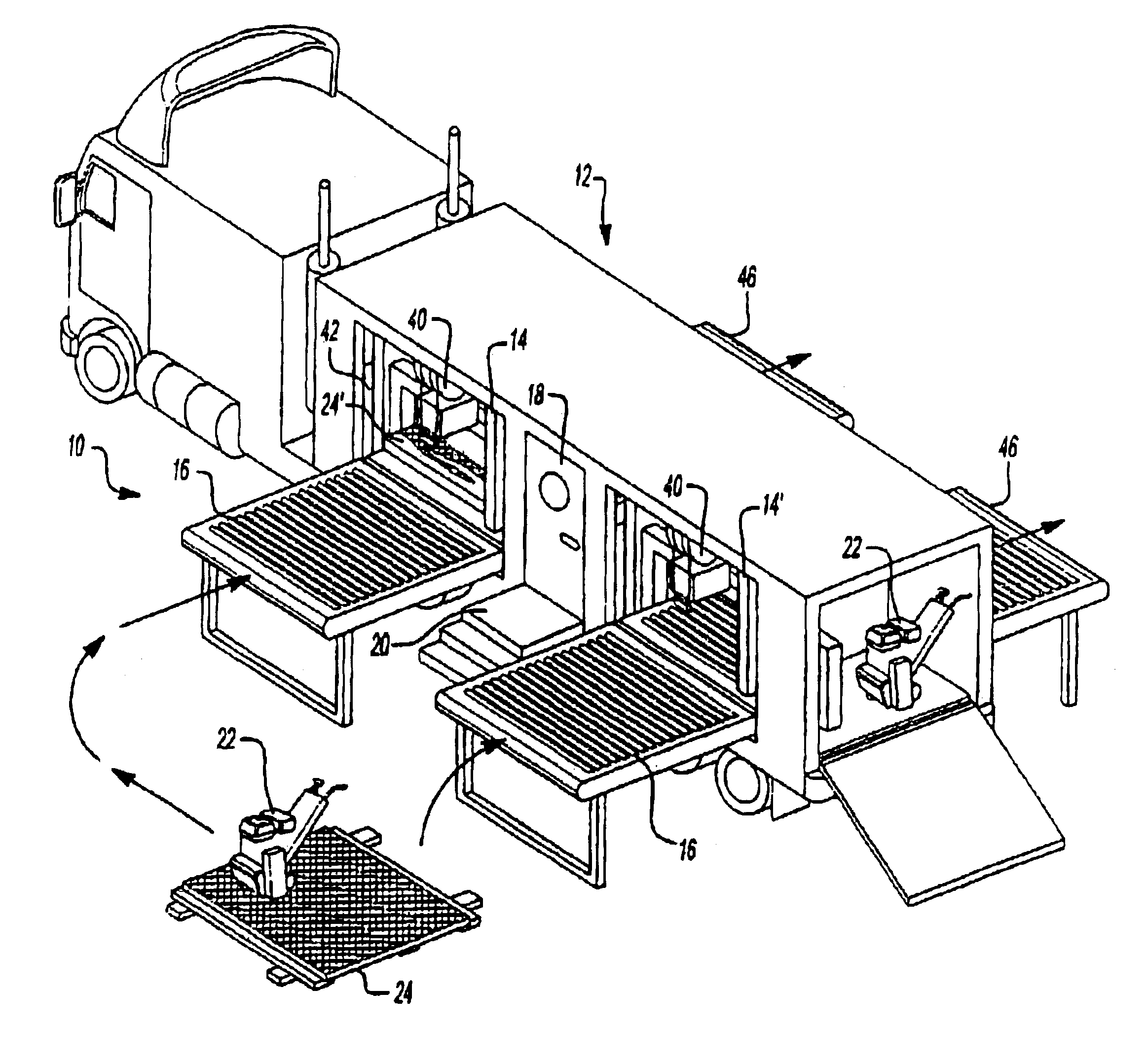 Portable manufacturing facility for manufacturing anti-slip flooring and method of manufacturing