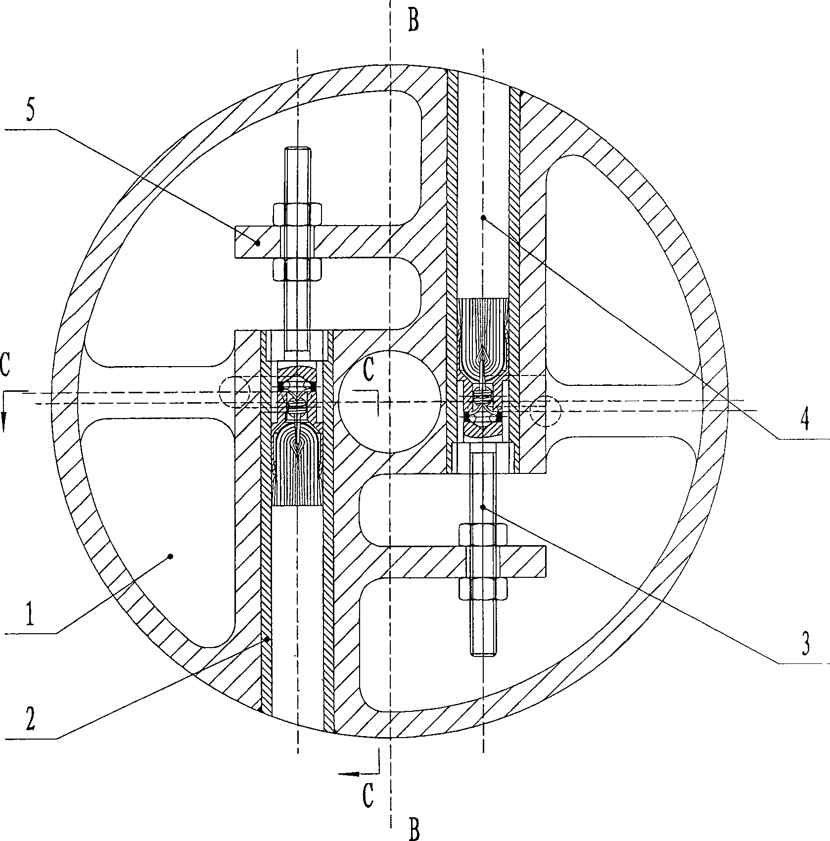 Offset air current powder needle split charging head device