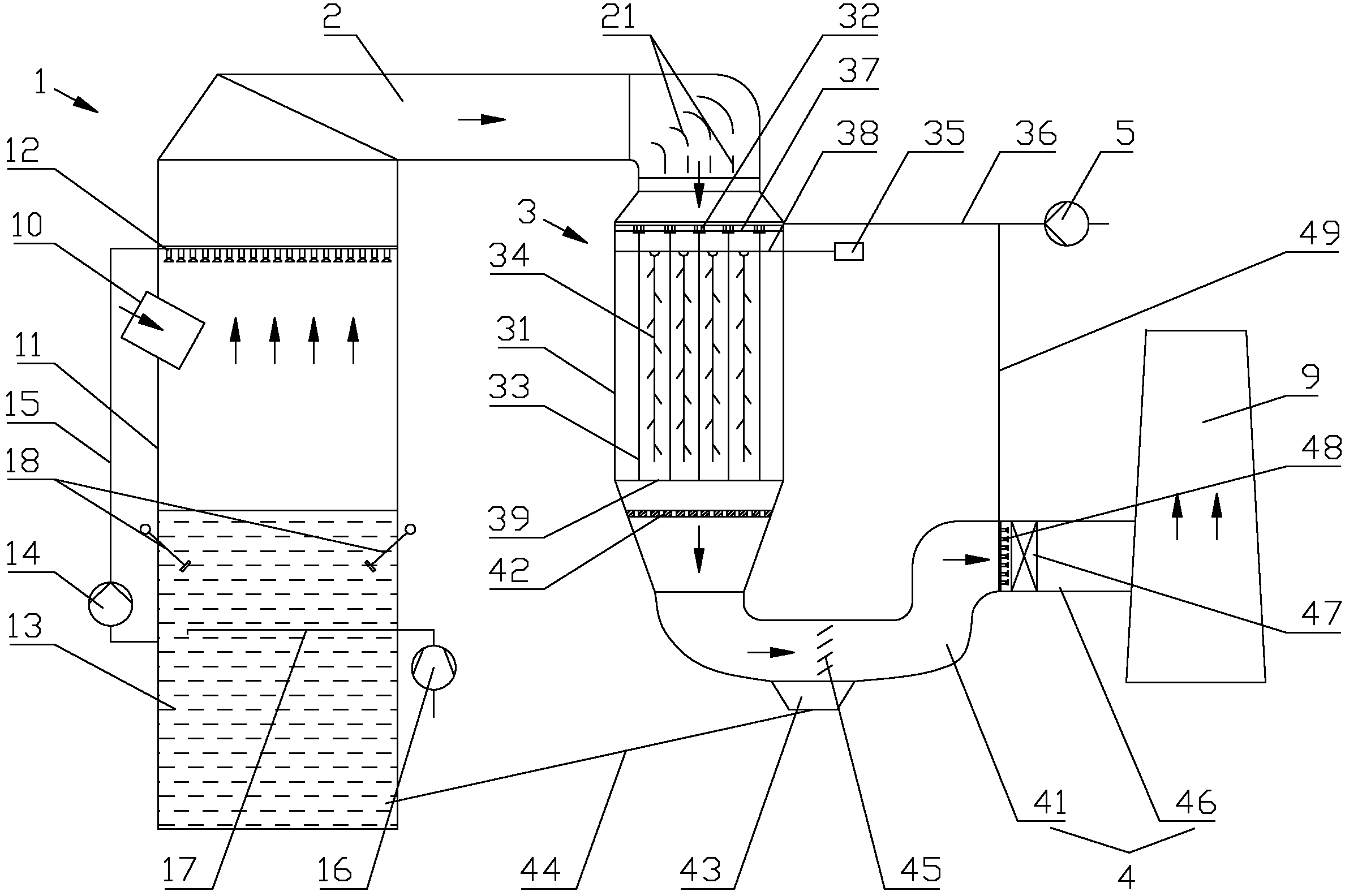 Wet type electric dust-removing device