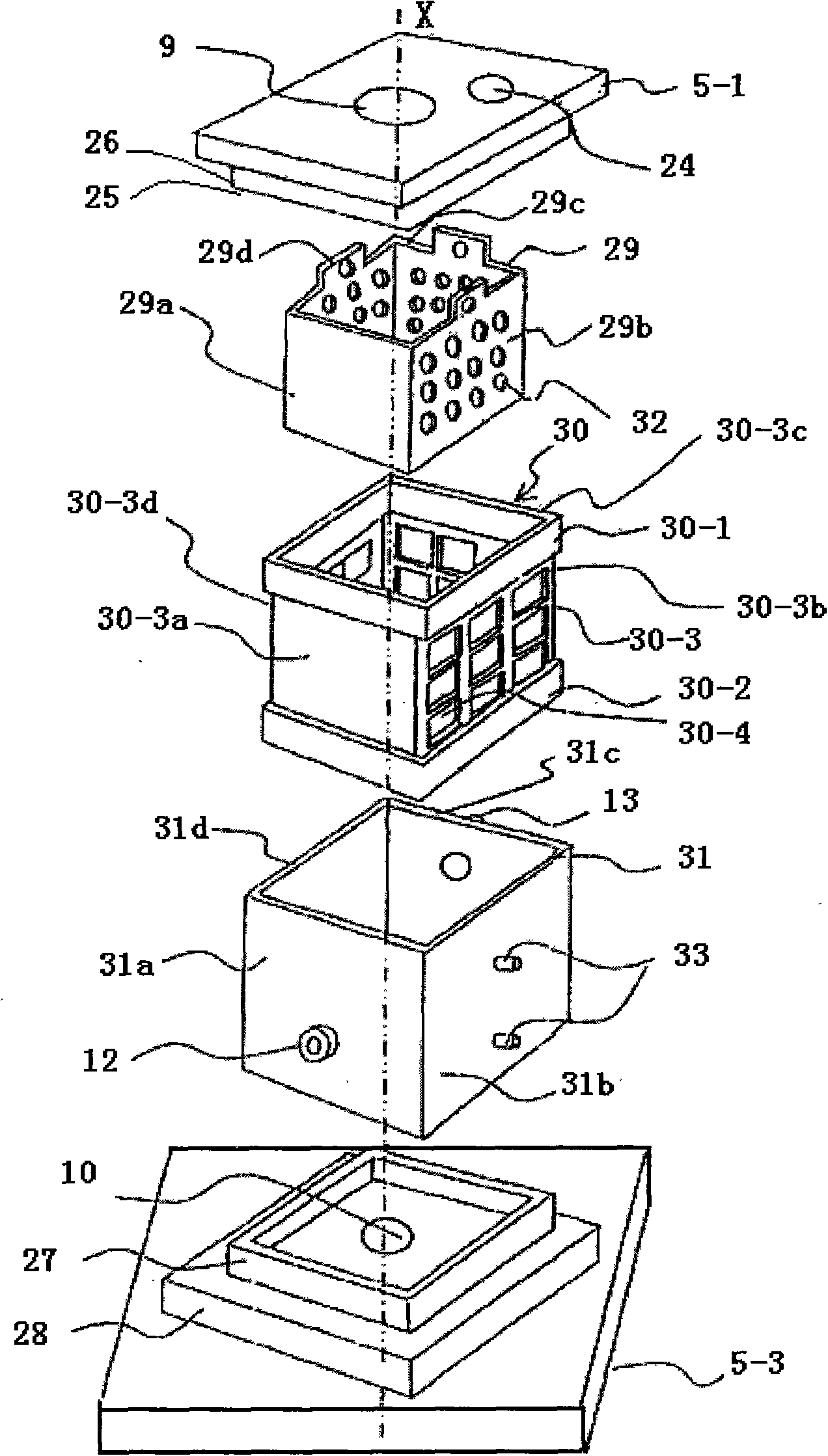 Running water type electrolytic water manufacturing device