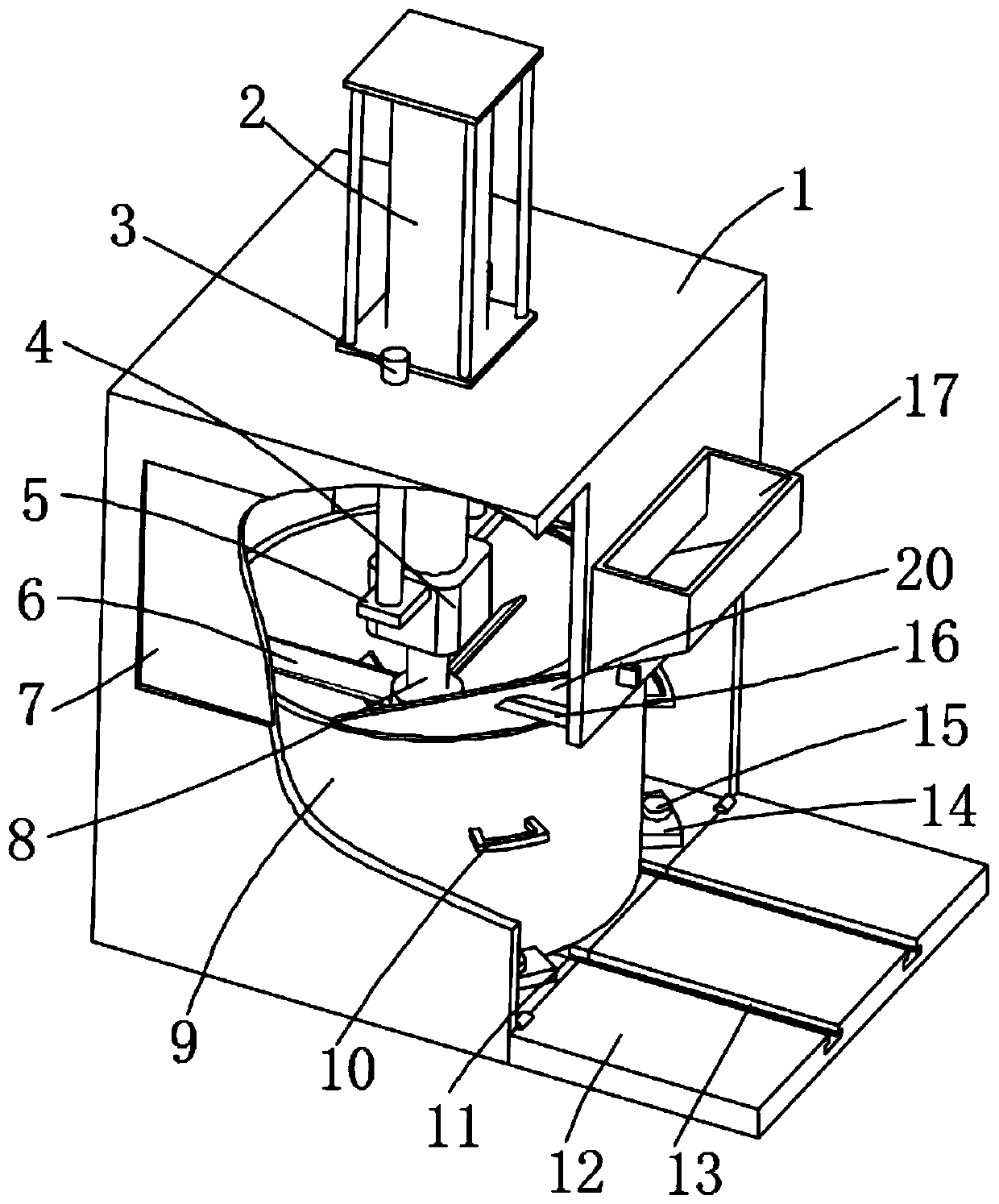 Cabinet type stirrer for freeze-dried food