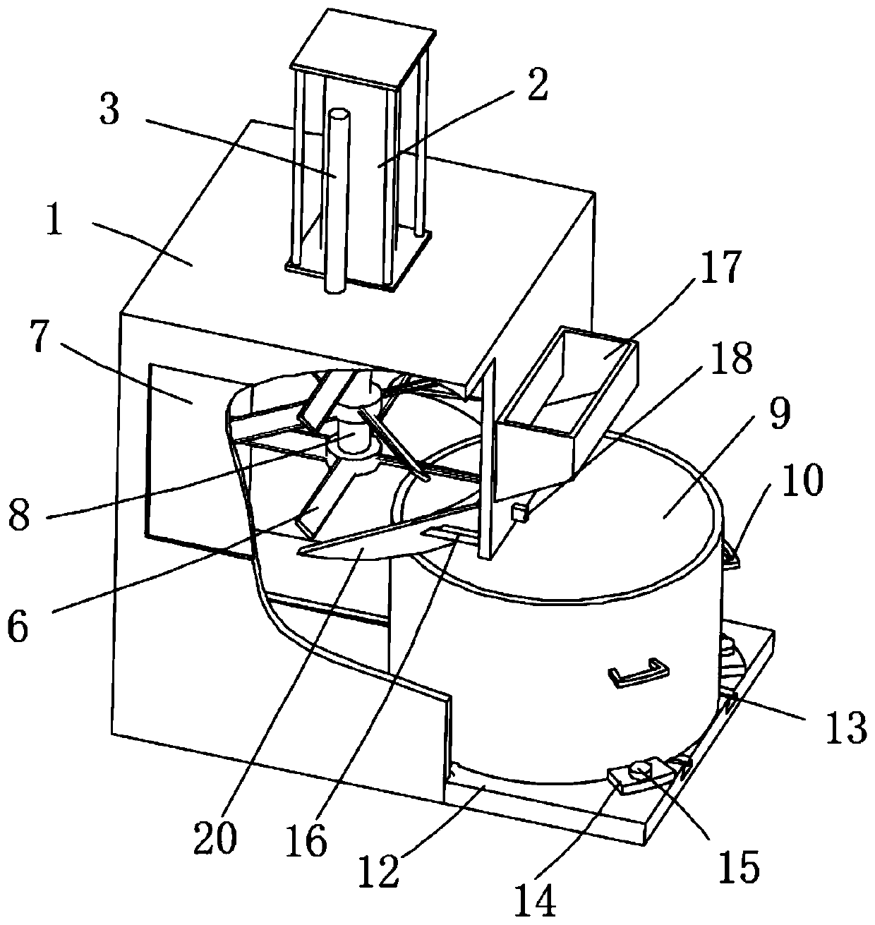 Cabinet type stirrer for freeze-dried food