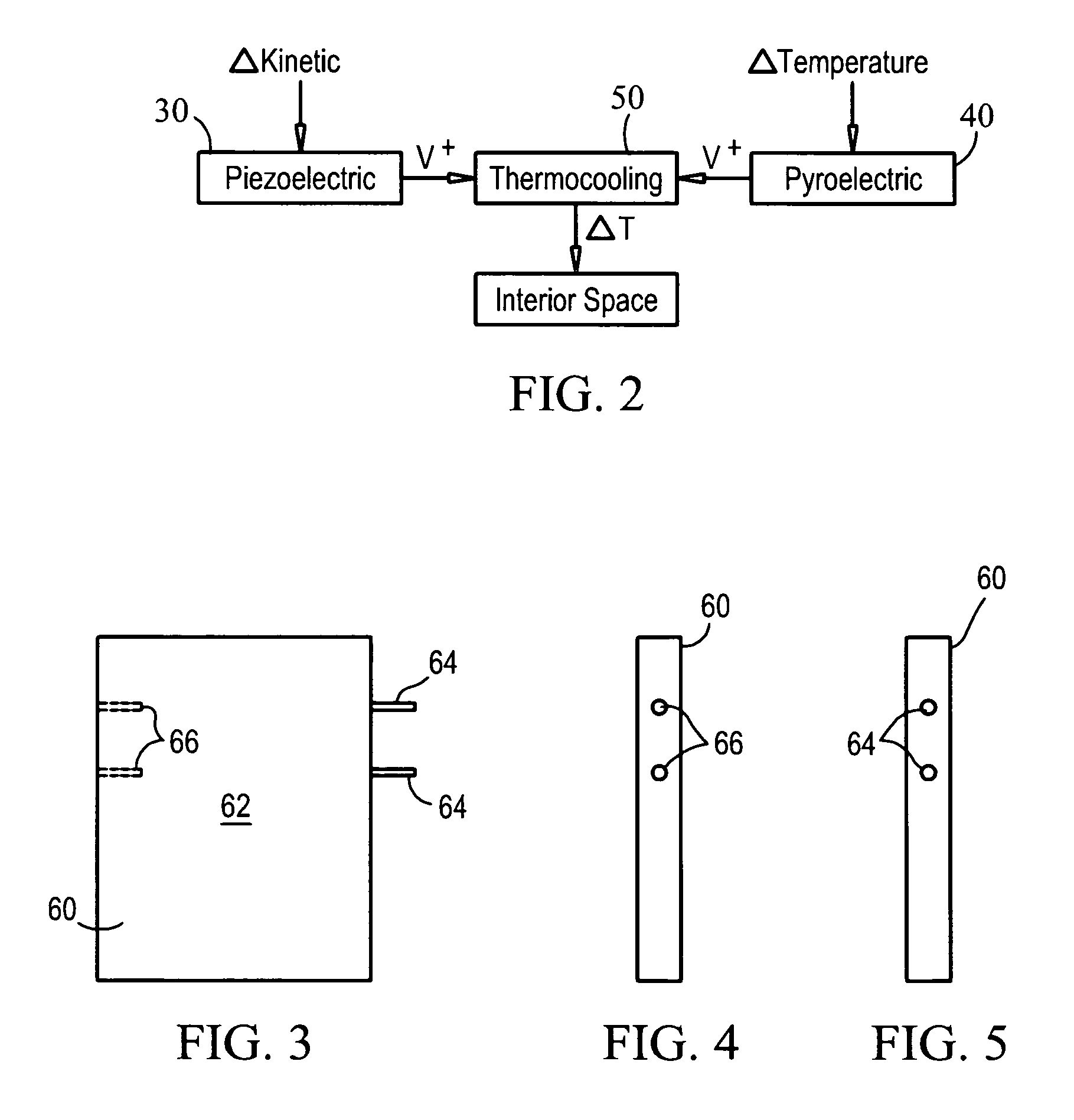 Apparatus and method for pyroelectric and piezoelectric power generation and thermoelectric heat transfer