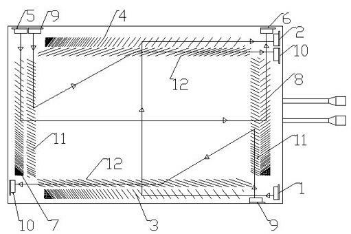 Multipoint SAW (surface acoustic wave) screen with locating axes with different frequencies