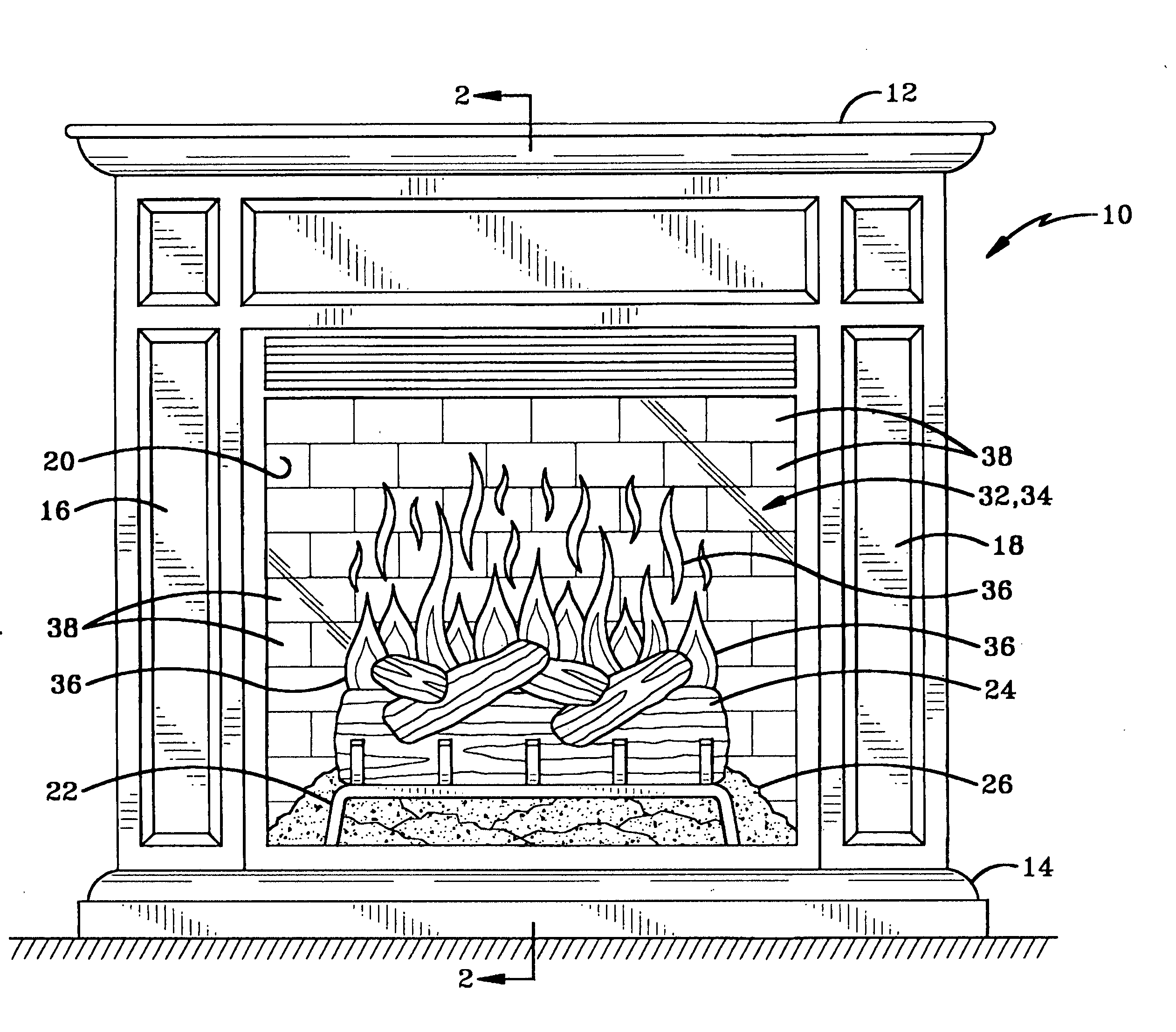 Panel for use in electric fireplace and fireplace incorporating the same