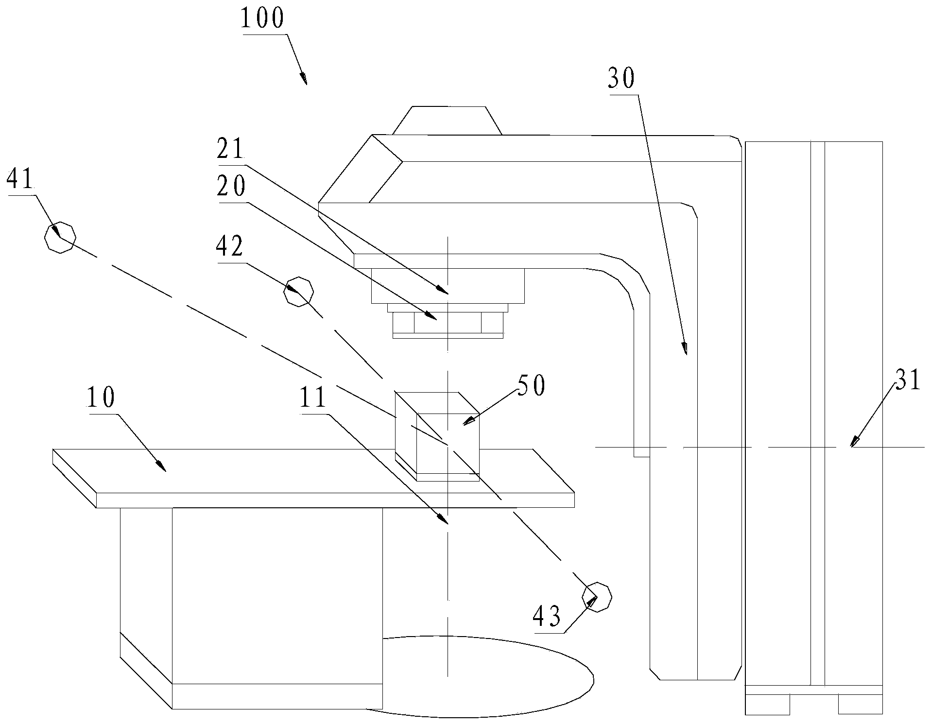 Method and device for detecting rotating part of radiation therapy equipment