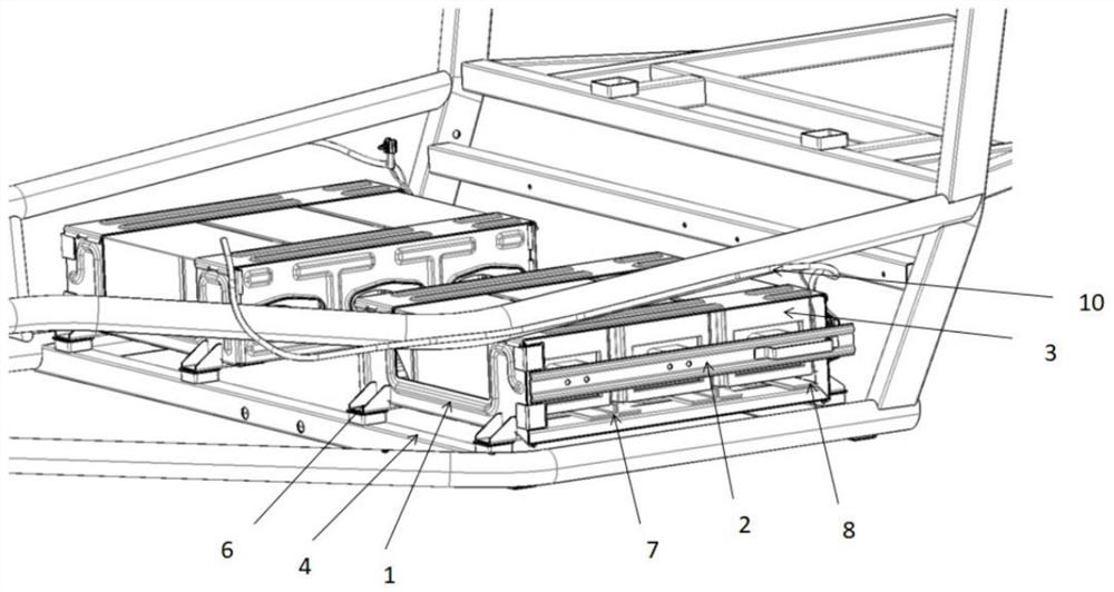 Automobile side box-division battery replacing device and electric automobile