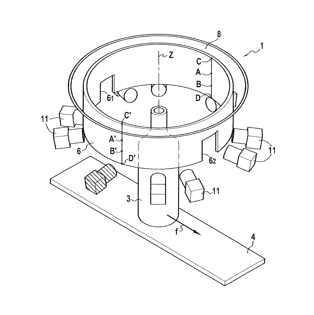 Method and device for observing and analysing optical singularities in glass containers