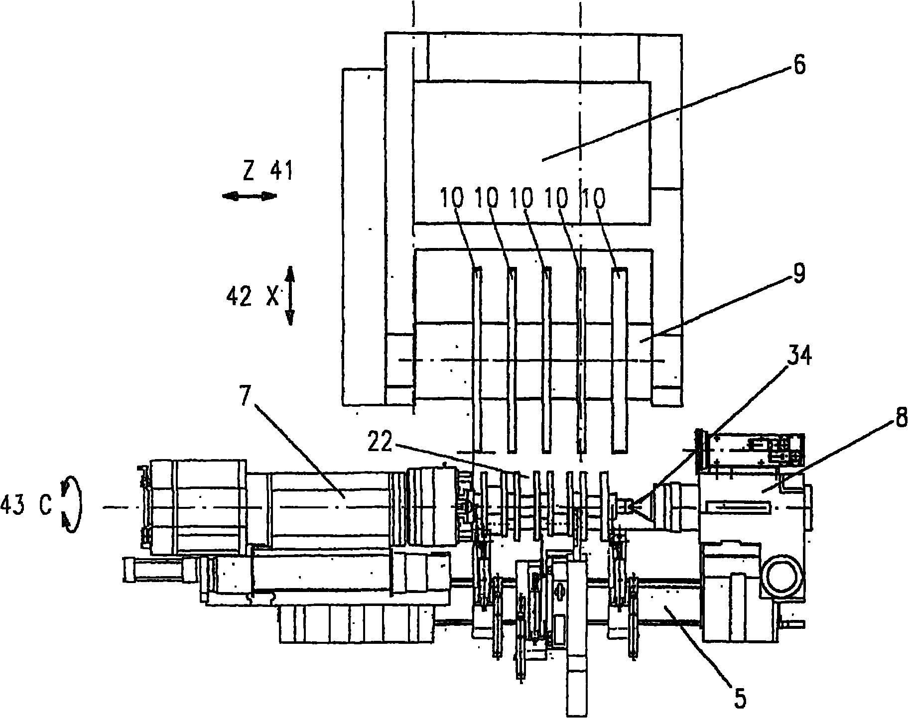 Grinding center and method for simultaneous grinding of a plurality of bearings and end-side surfaces of crankshafts