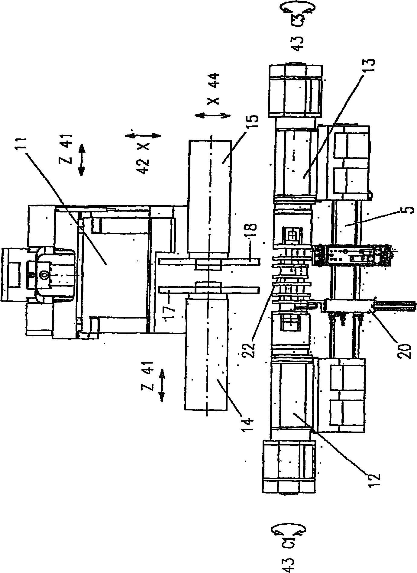 Grinding center and method for simultaneous grinding of a plurality of bearings and end-side surfaces of crankshafts