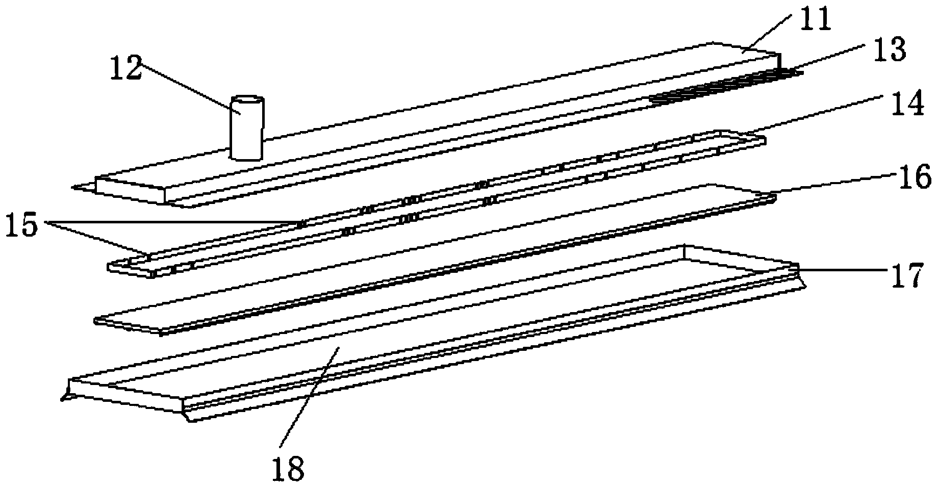 Full-falling-film evaporator with double refrigerant distribution devices