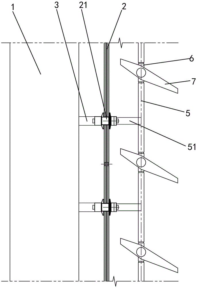 Outer sunshade device of point-supported-type glass curtain wall and installation method thereof