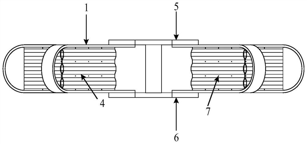 Integrally-replaced U-shaped belt corrugated energy dissipation part damper