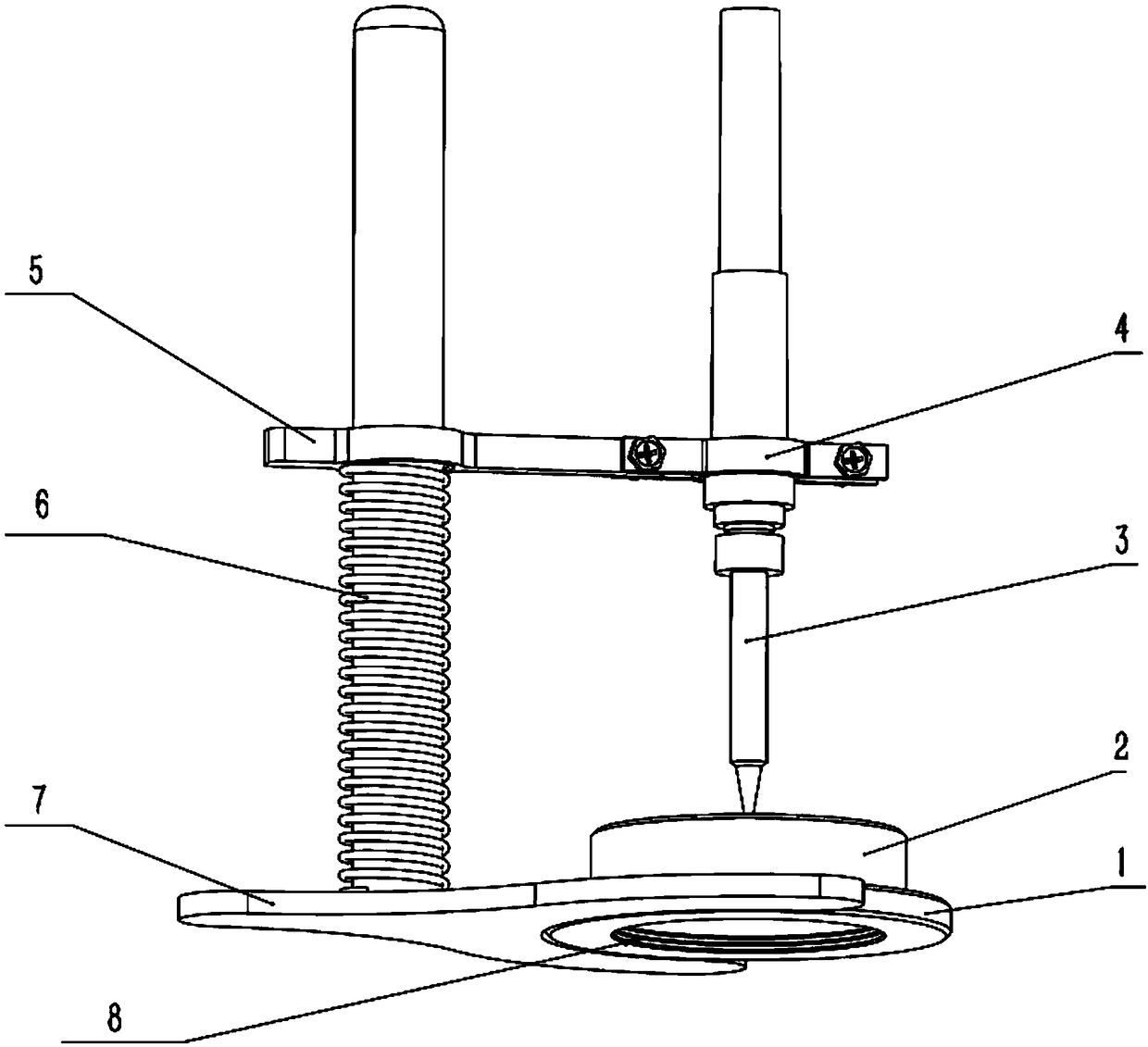 Special fixture for puncture test of lithium battery diaphragm