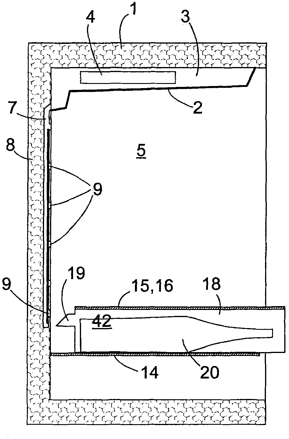 Cooling device with bottle cooling function