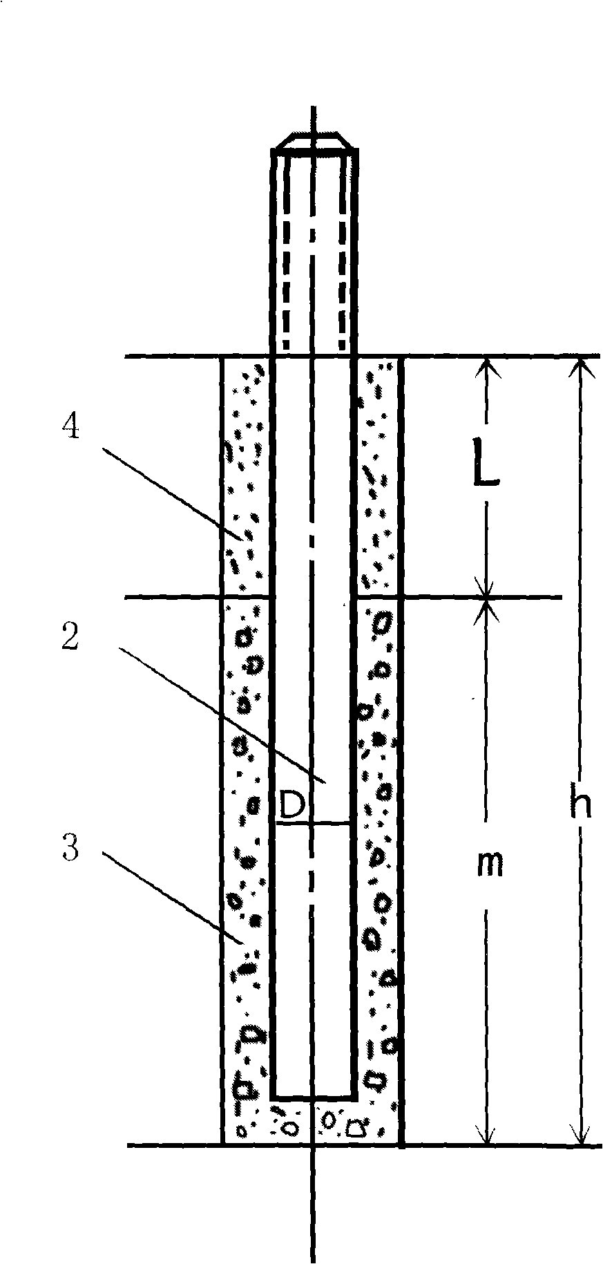 Iron tower foundation of overhead power transmission line severely-weathered rock formation winding anchor rod