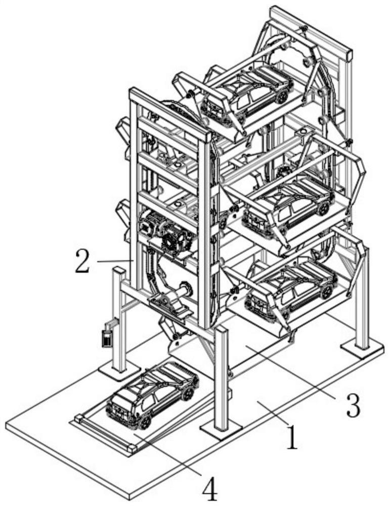 A car blocking device for plane mobile parking equipment in a three-dimensional parking garage