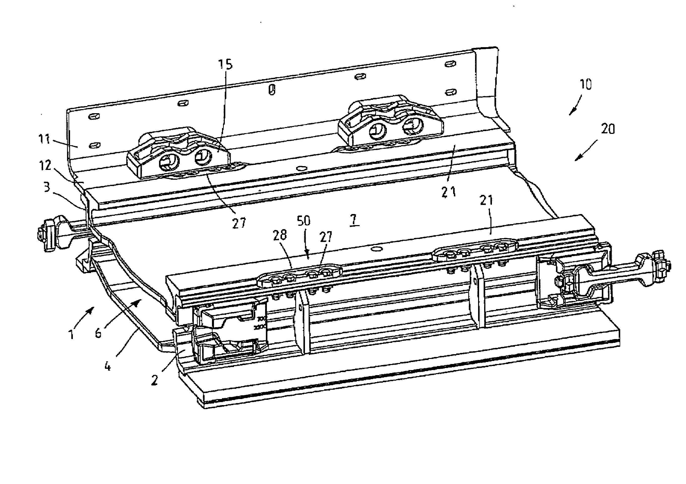 Conveyor pan with changeable trough, and a changeable trough