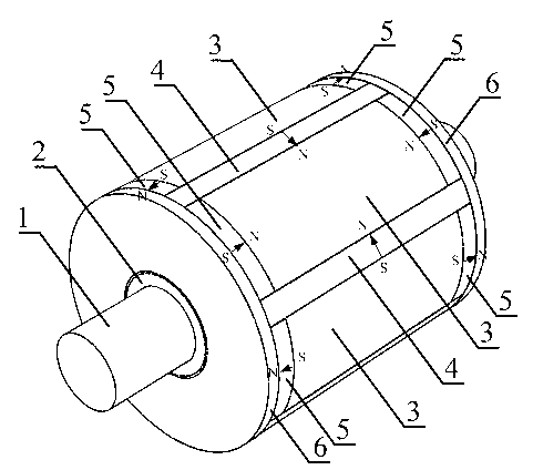 Permanent-magnetic rotor with non-magnetic-permeable distance sleeve and method for manufacturing permanent-magnet rotor