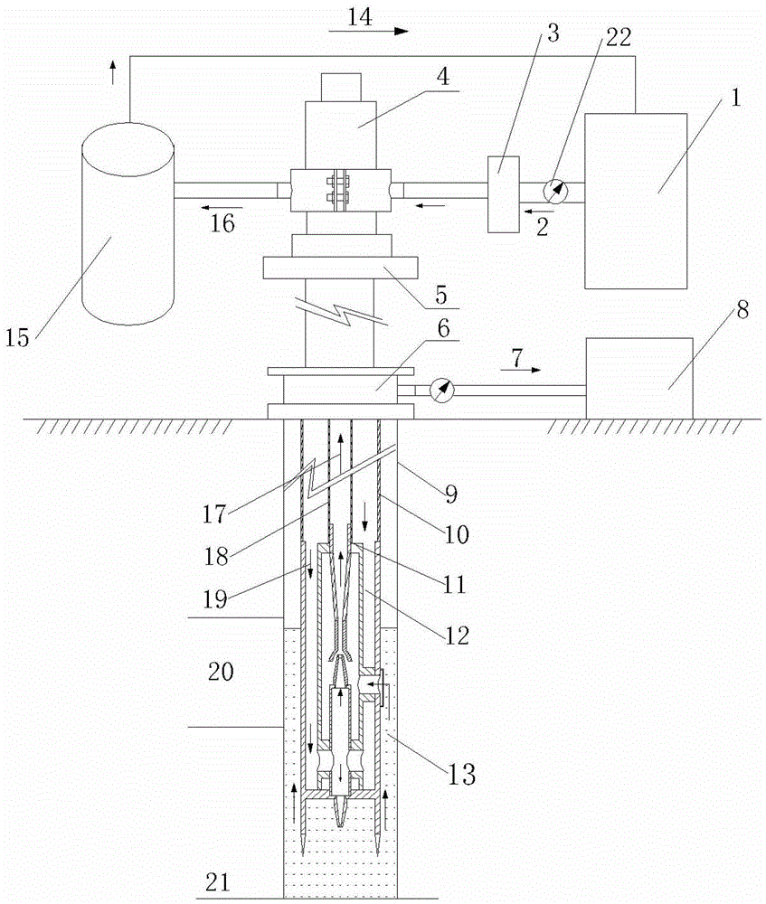 Coal powder discharge system and method for coal bed methane well concentric tube