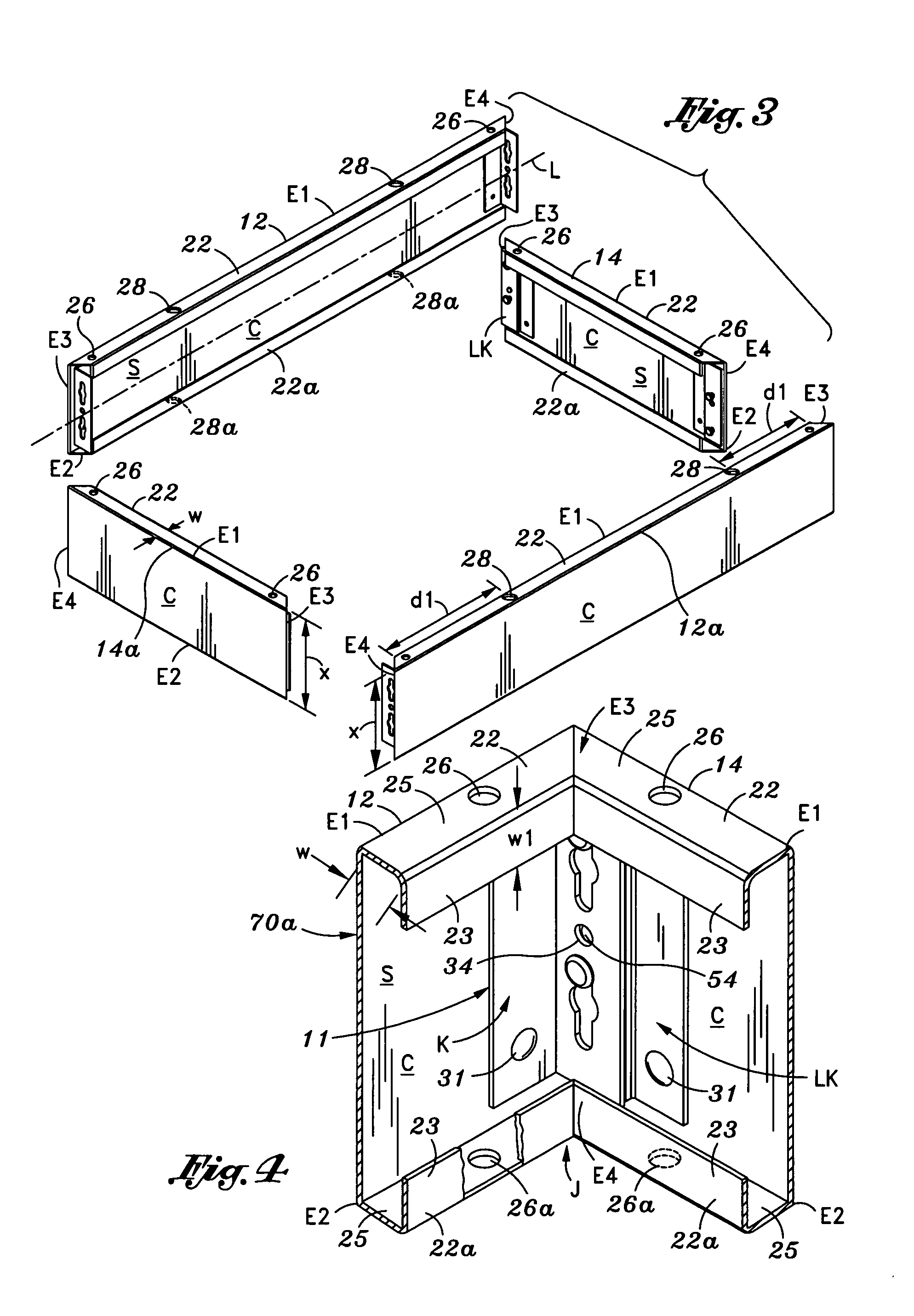 Easy to assemble bed base, two-component connector & kit