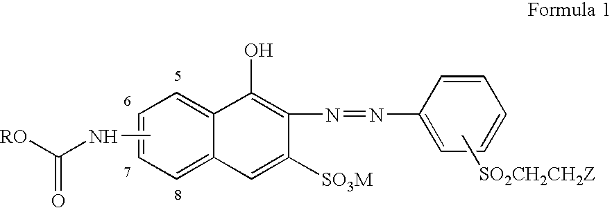 Reactive orange dyes containing vinyl sulfones