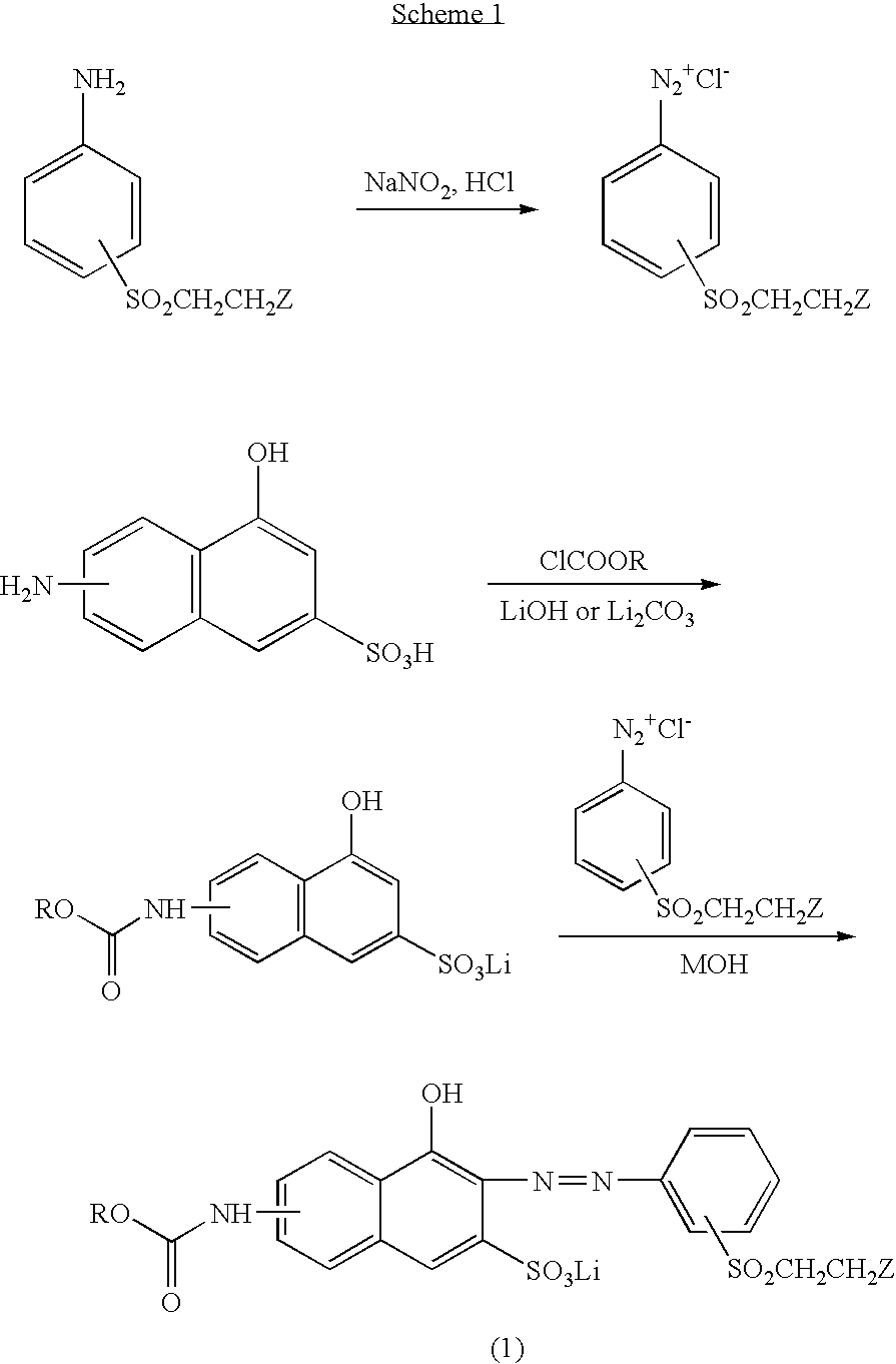 Reactive orange dyes containing vinyl sulfones