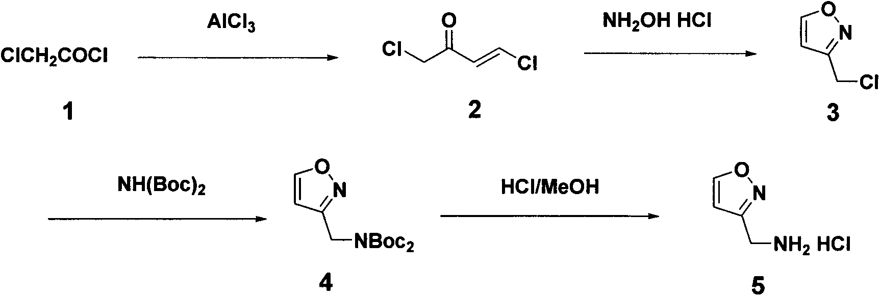 Synthetic method of 3-aminomethyl-isoxazole hydrochloride