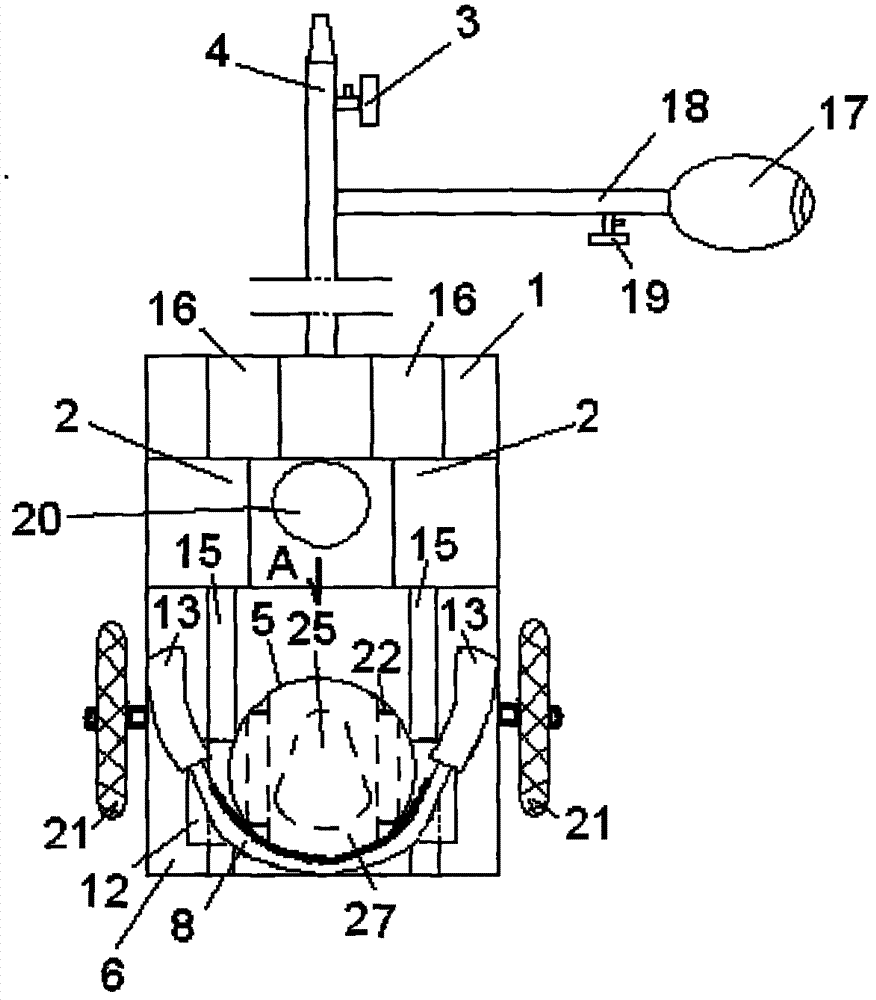 Multifunctional handcart device convenient for conveying defecation of pregnant woman