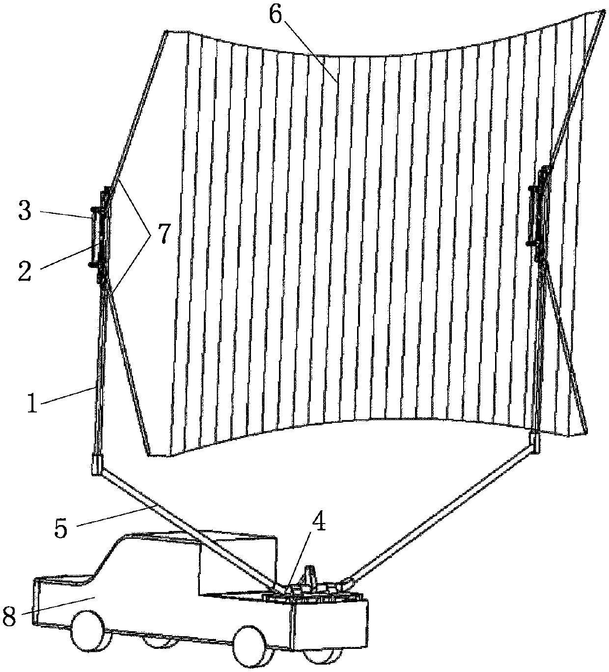 Vehicle-mounted unmanned plane adjustable net-catch recovery apparatus