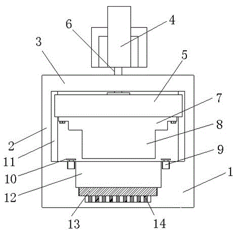 Refrigerator door stamping device with locating groove