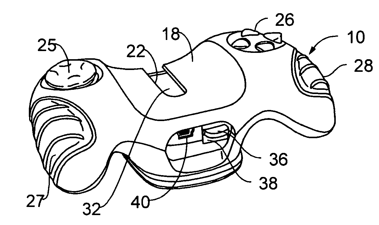 Game pad controller and system for portable communication device