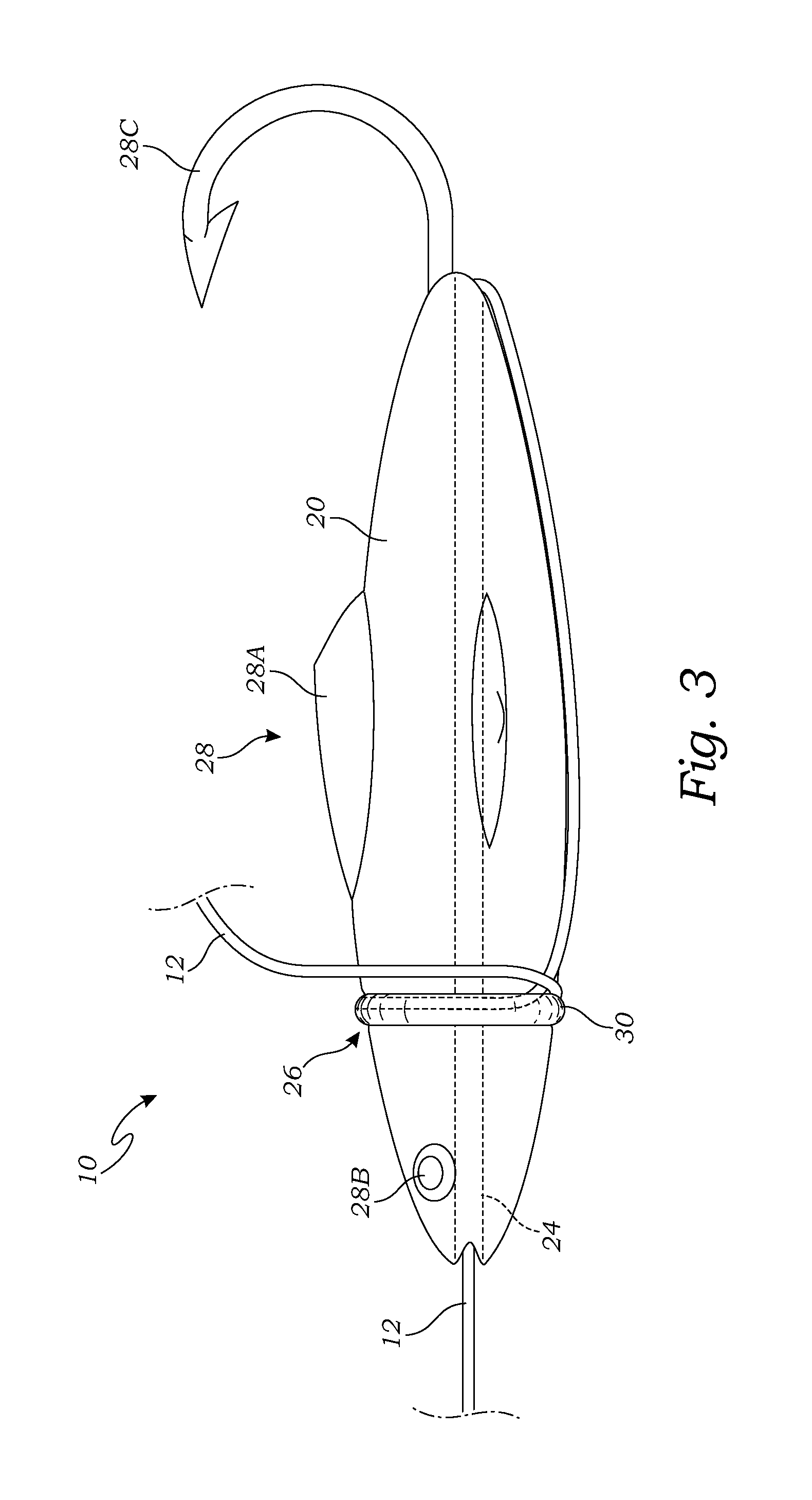 Fishing device and method of attachment to a fishing line