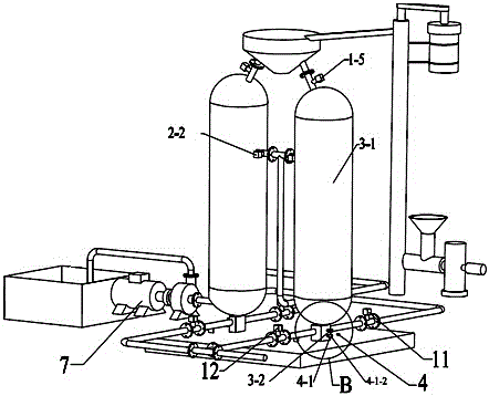 A pressure automatic compensation type pressure difference injection particle continuous injection device