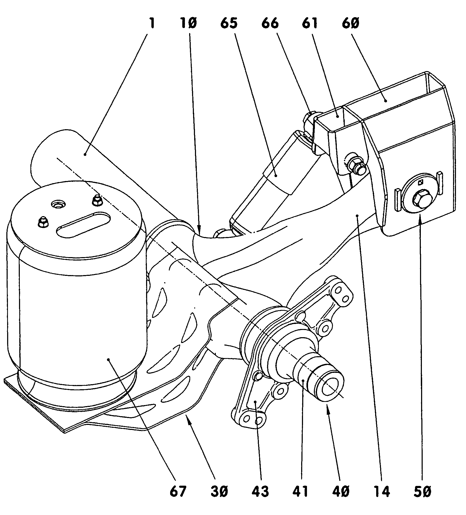 Rigid vehicle axle with integral trailing arms