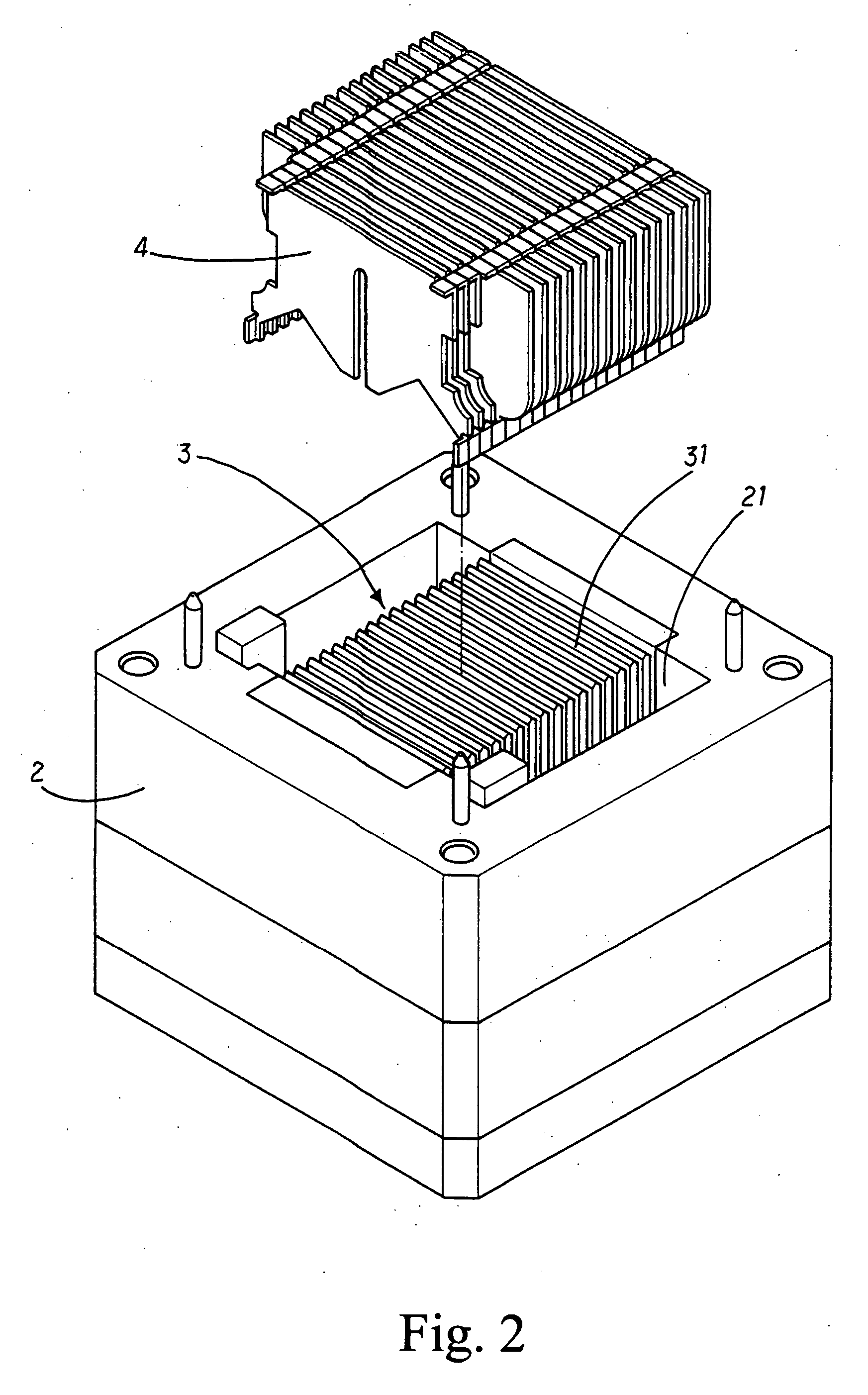 Method for riveting fins into bottom plate of heat dissipating device