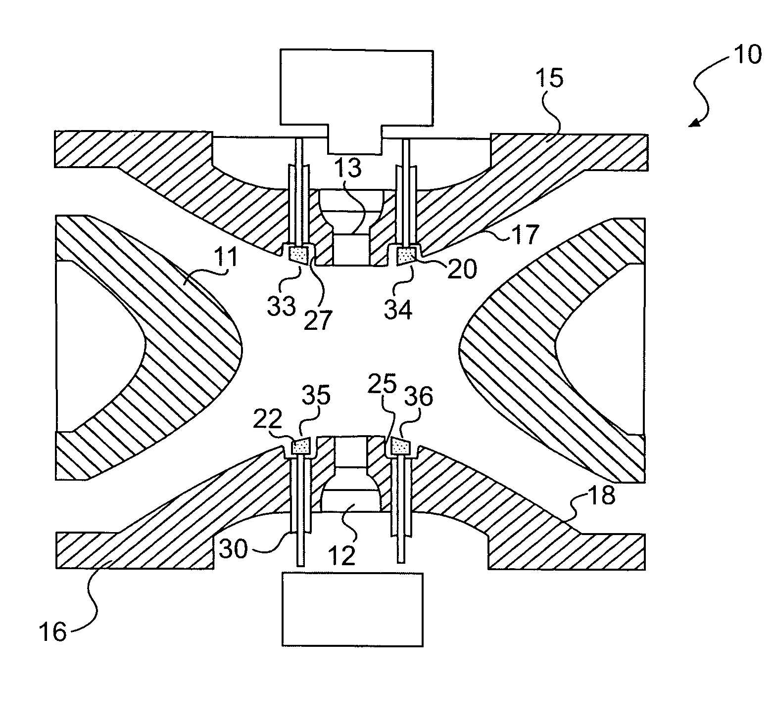 Ion trap with built-in field-modifying electrodes and method of operation
