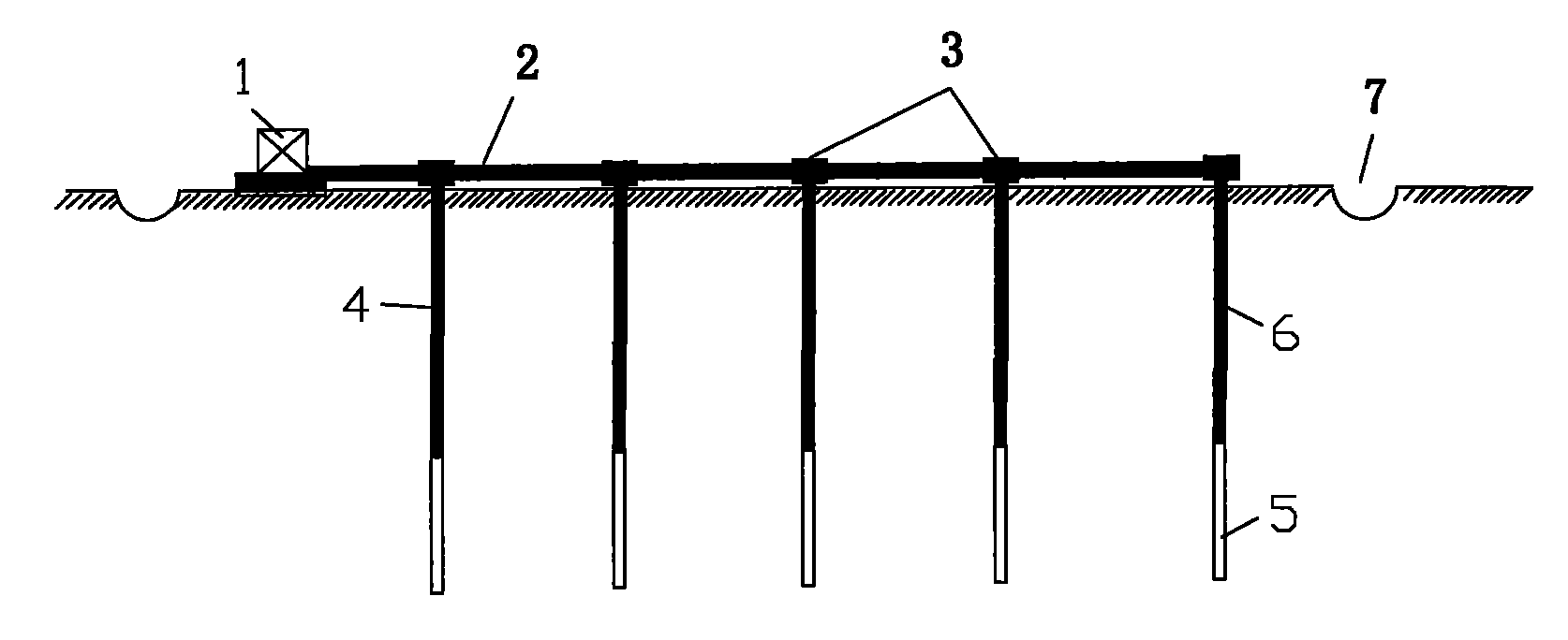 Soft soil foundation air-water displacement and consolidation method