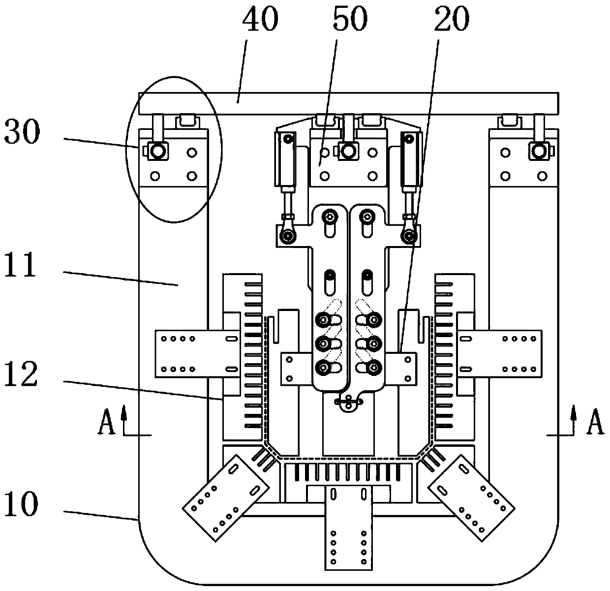 Automatic pocket patching machine multi-thread sewing adjustment pressing device