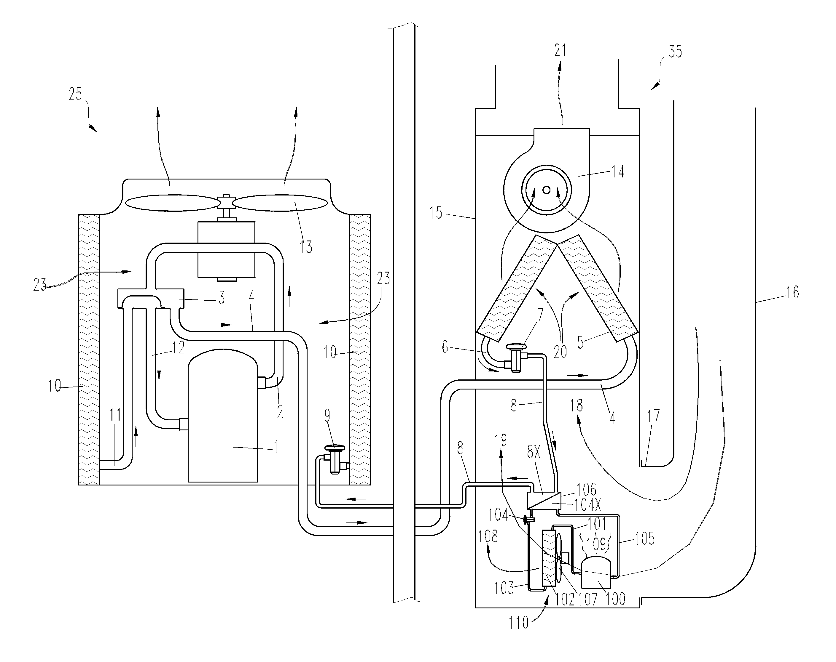 Heat pump with independent subcooler circuit