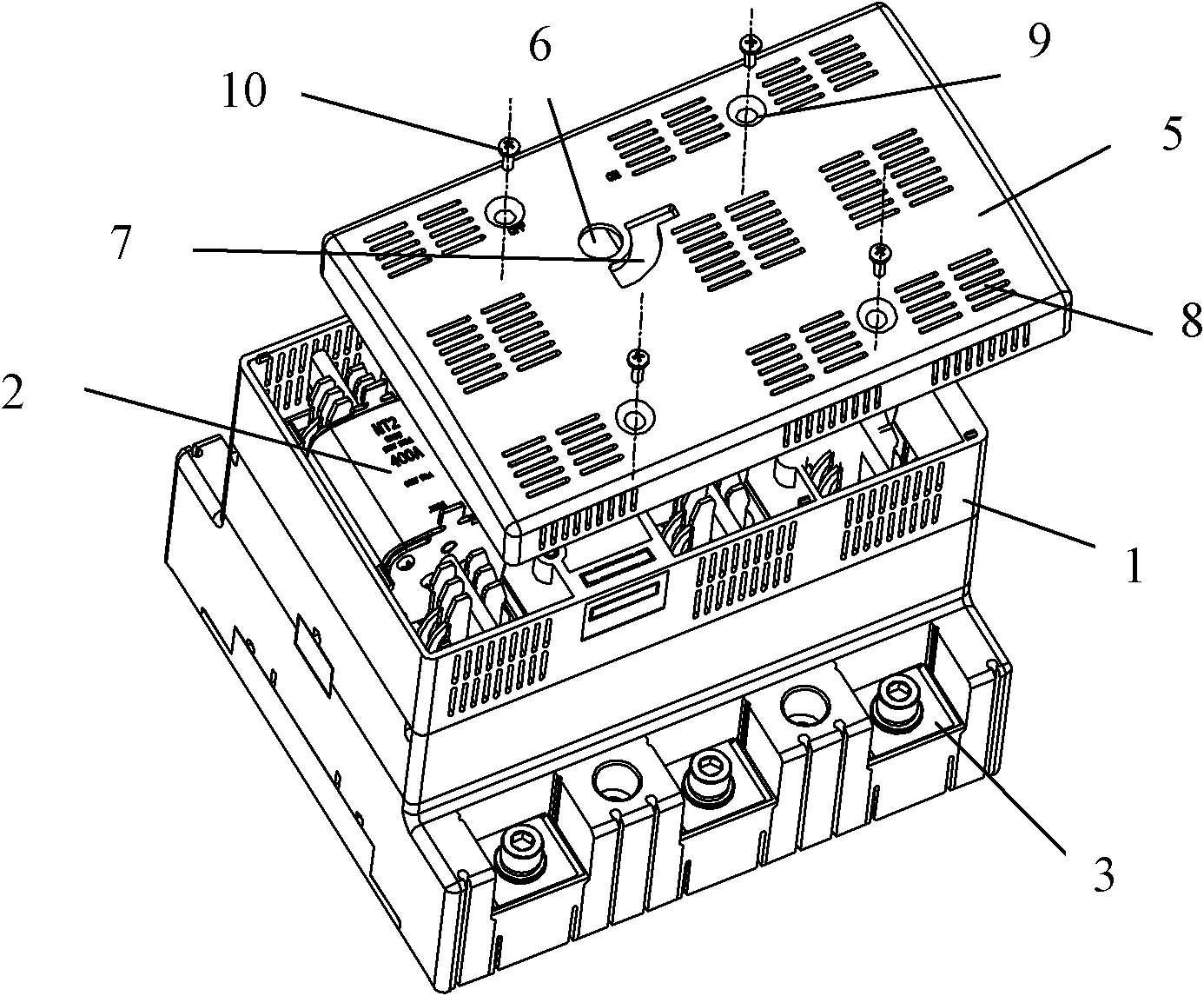 Isolating switch fuse unit with protection cover