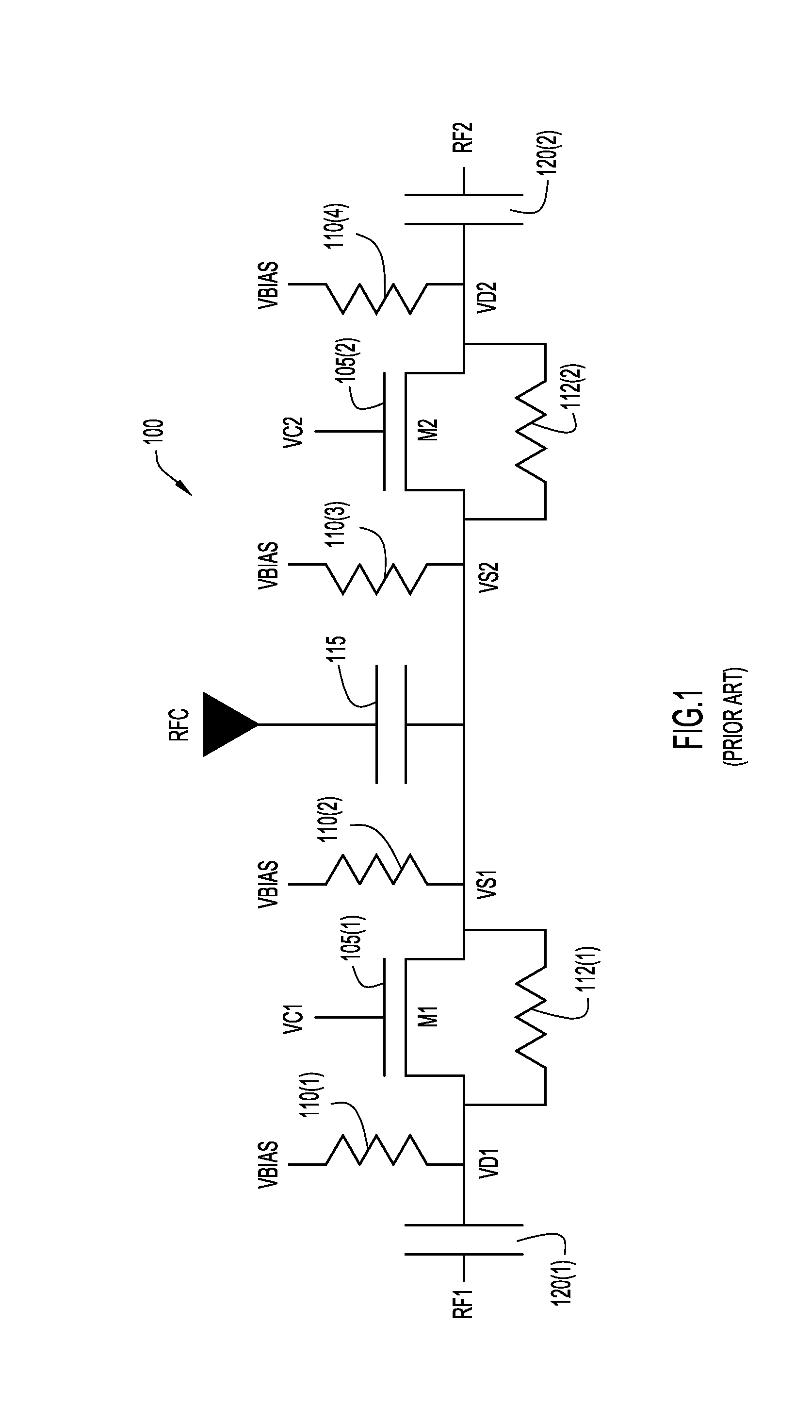 RF switch with RF pathway charge-discharge circuit and associated method