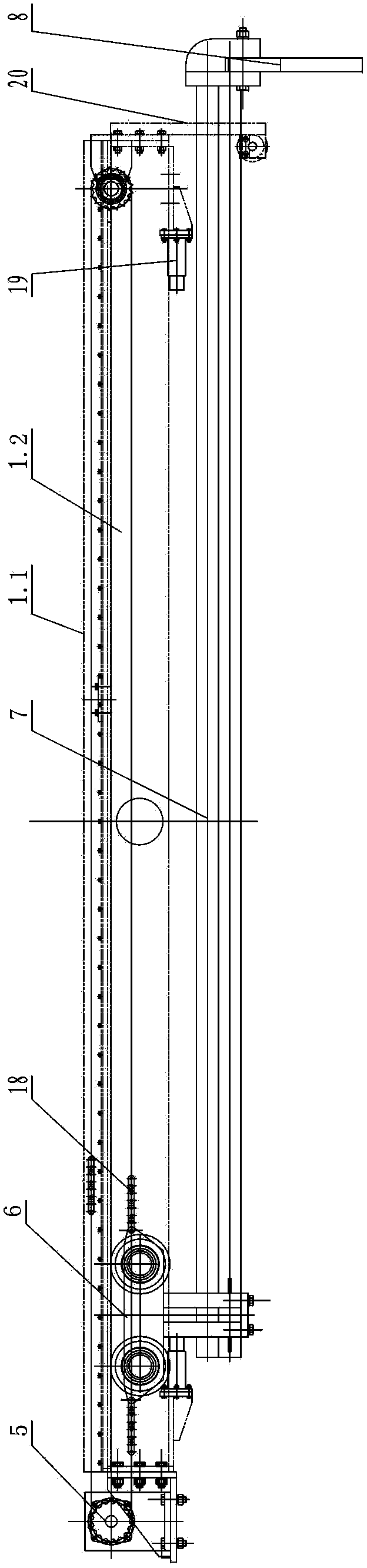 Slag removing machine for ore-smelting furnace