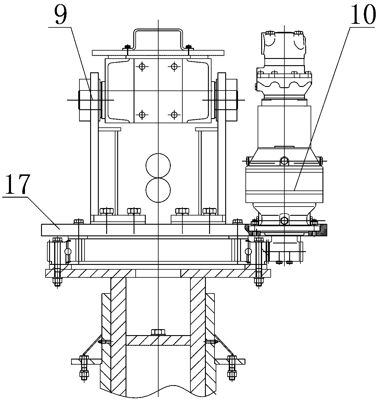 Slag removing machine for ore-smelting furnace