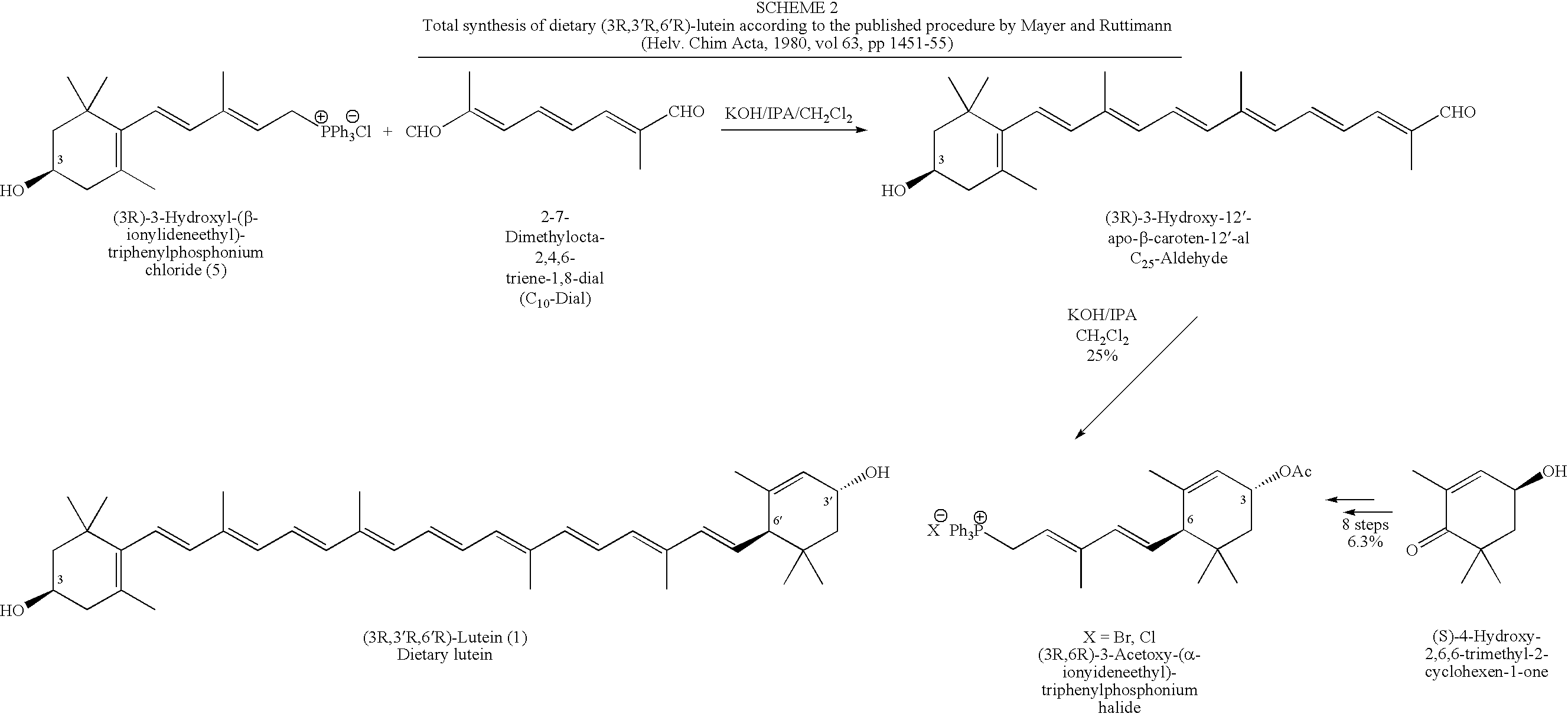 Process for Synthesis of (3R,3'R,6'R)-Lutein and its Stereoisomers
