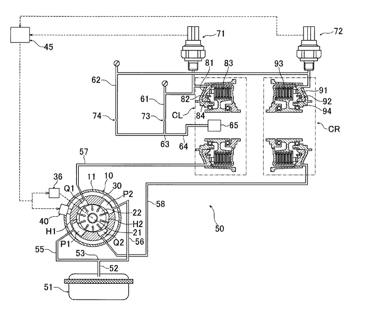 Driving force distributing device