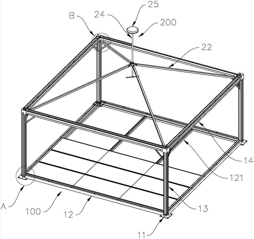 Support systems, modularized tents, modularized tent set and draining method of modularized tent set